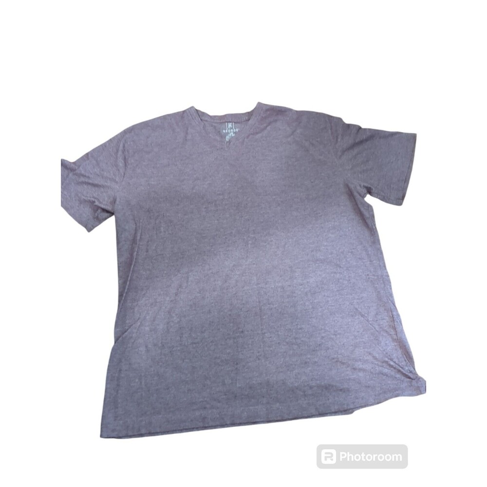 George Pullover Knit Shirt Men's Size Lg Purple Short Sleeve V- Neck
